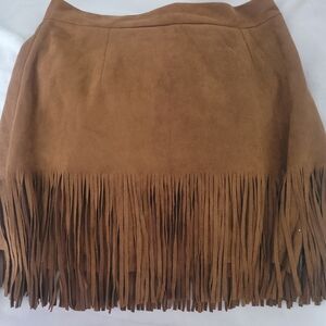 Fringed Tan Skirt
